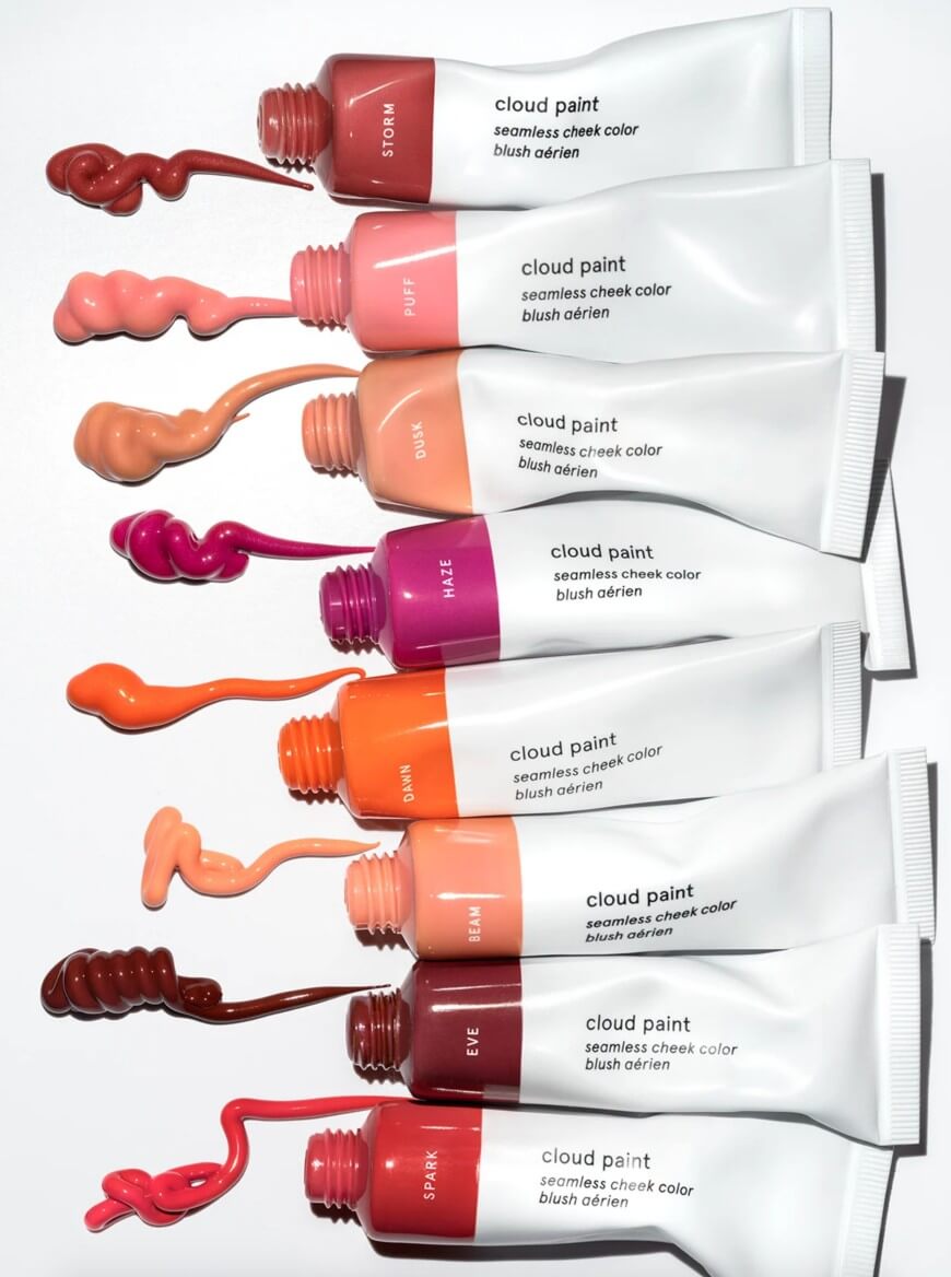 all the Glossier cloud paints together