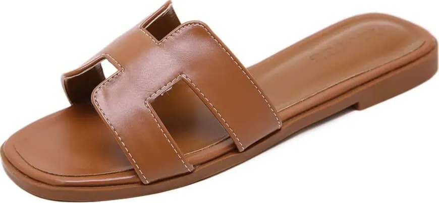 hermes oran sandal dupe in tan brown