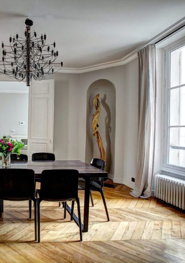 oak flooring in a dining room