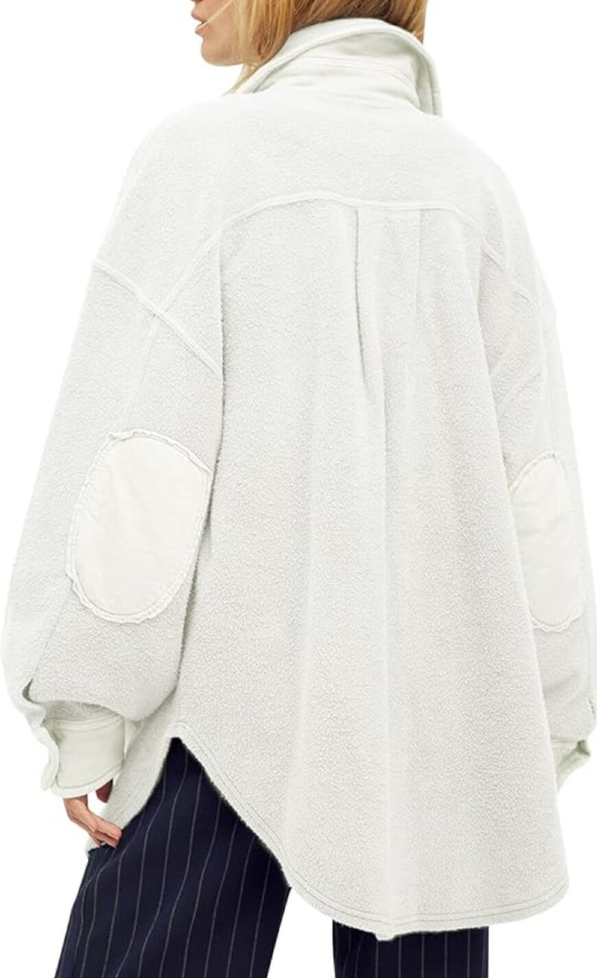 white shacket from fisoew