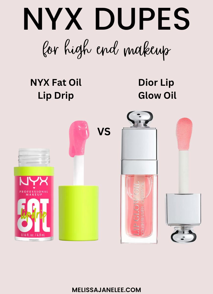 NYX Fat Oil and Dior lip glow side by side