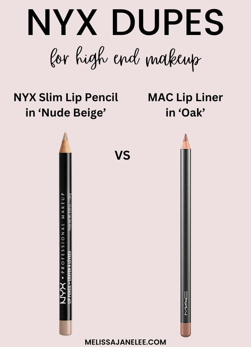 NYX nude beige lip liner and mac oak lip liner