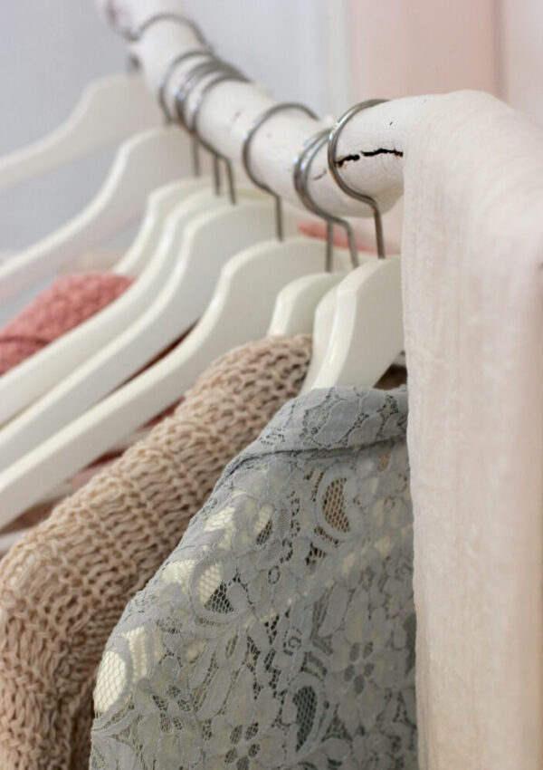 clothing in closet