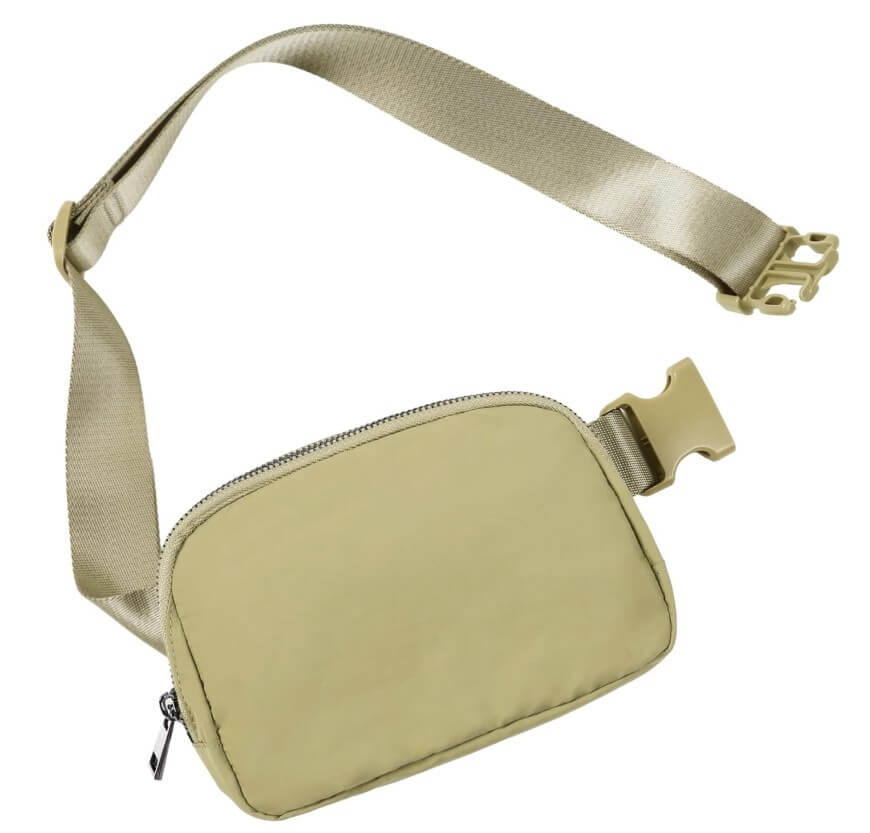 green neutral toned nylon bag