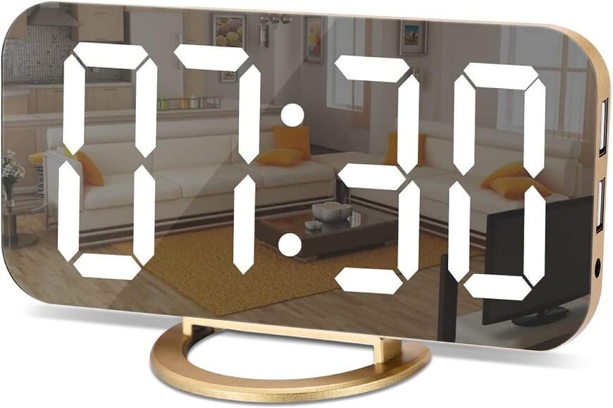 mirrored desktop clock