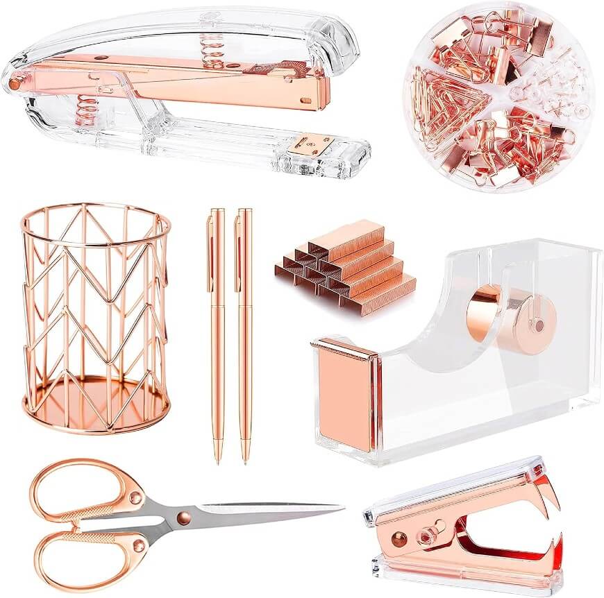 rose gold stationery accessories