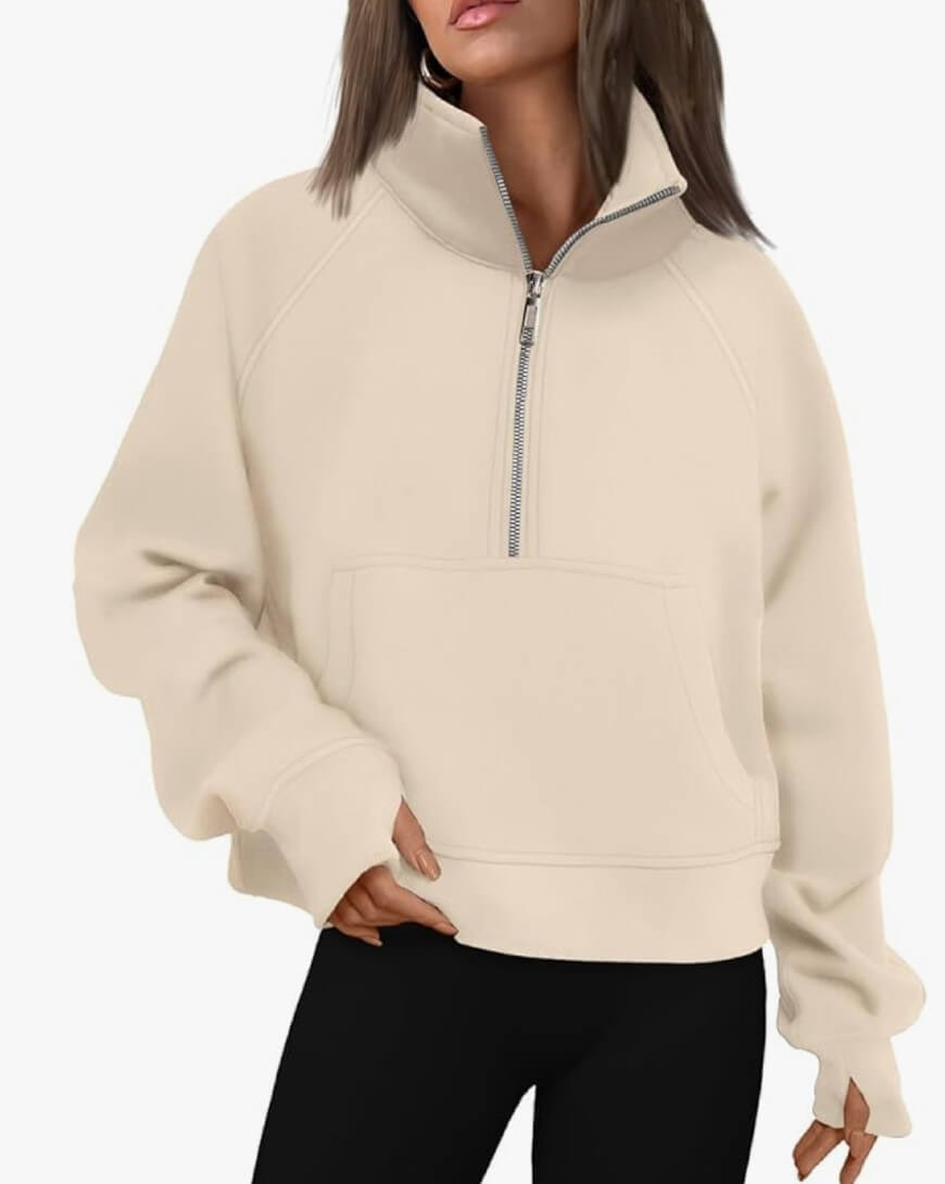 half zip scuba sweatshirt