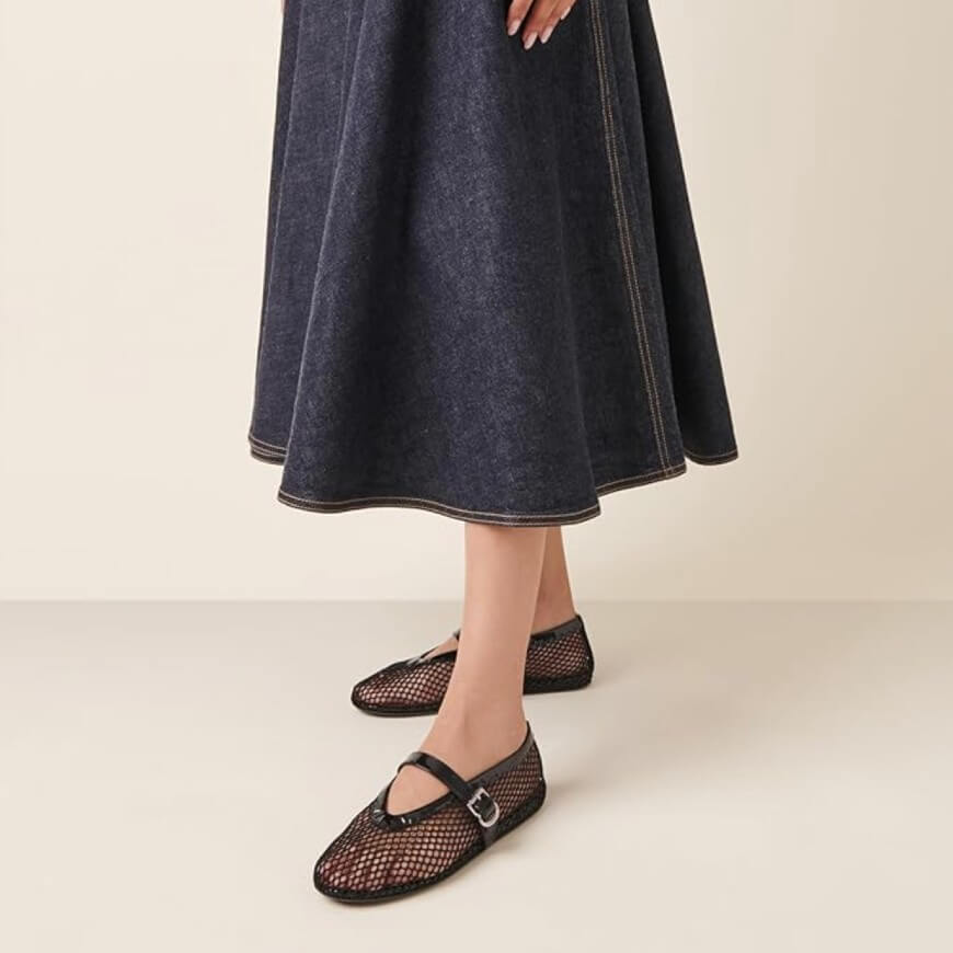 black mesh flats from amazon