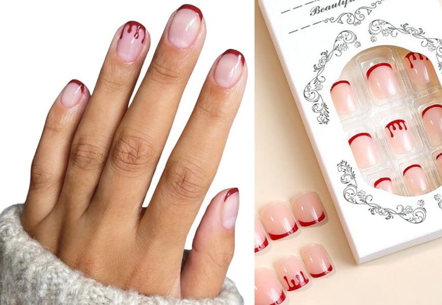 red tip halloween nails