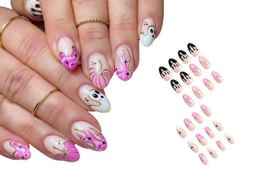 pink pumpkin nails