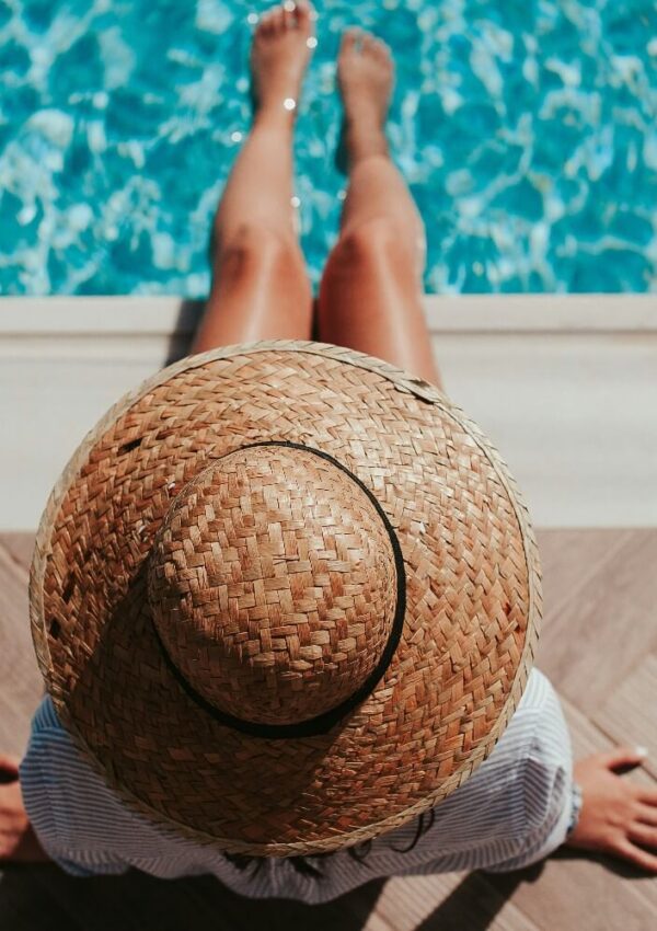 woman in pool