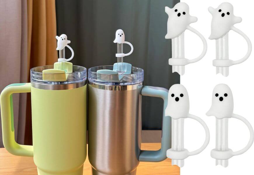cute ghost straw covers for stanley cups