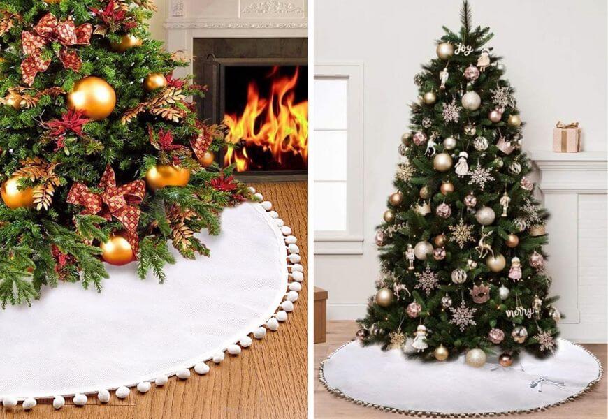 white christmas tree skirt