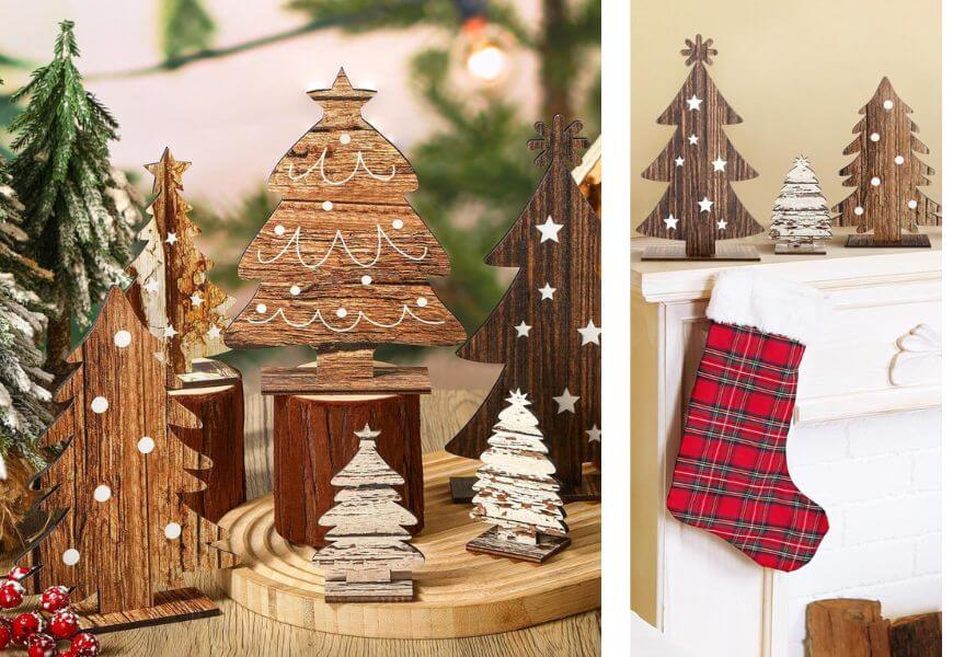 wooden christmas trees