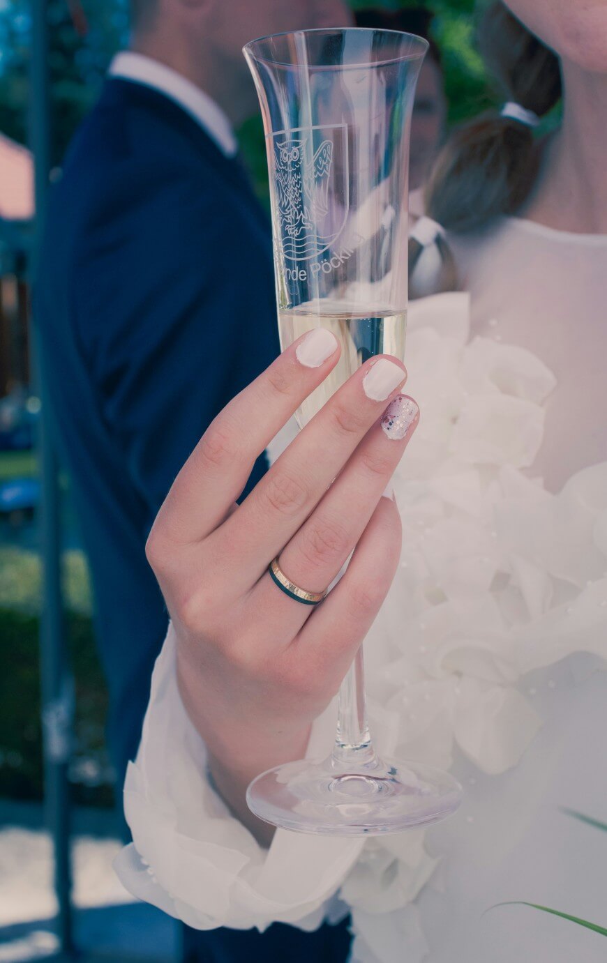 white glitter bridal nails