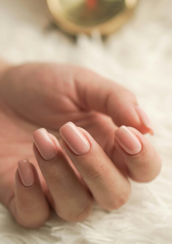 square nude nails