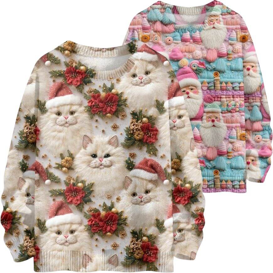cat christmas jumpers