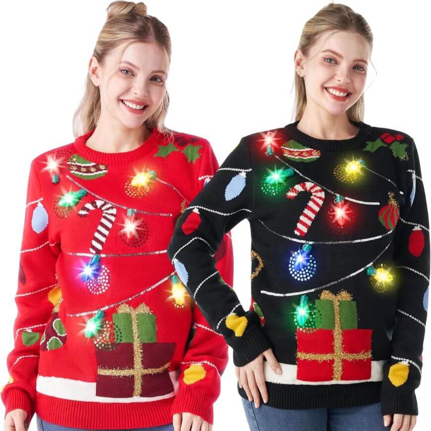 light up christmas sweaters