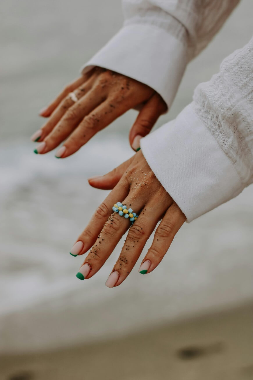 christmas green french tips
