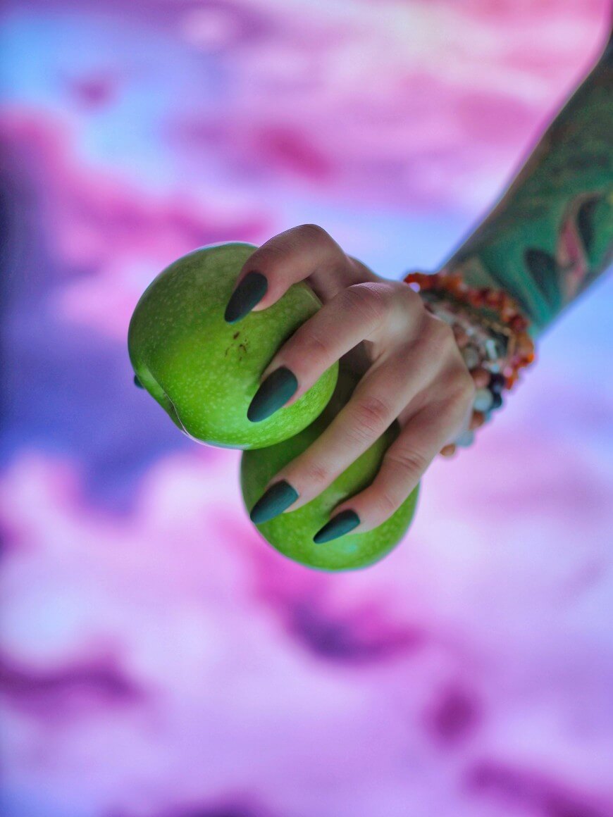 dark green pointed nails