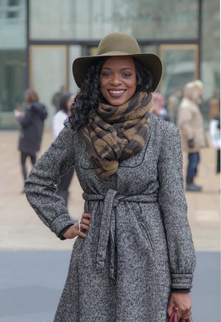 coat and scarf outfit for new york