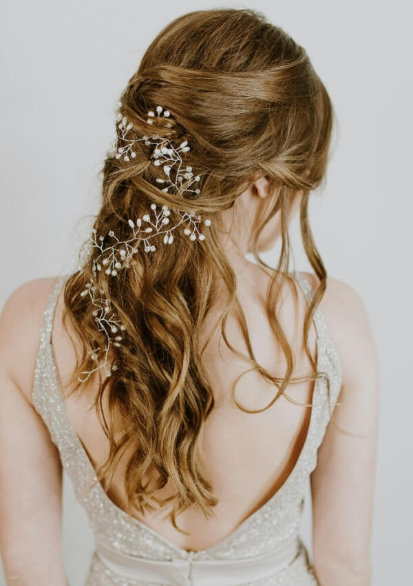 half up half down bridesmaid hairstyle