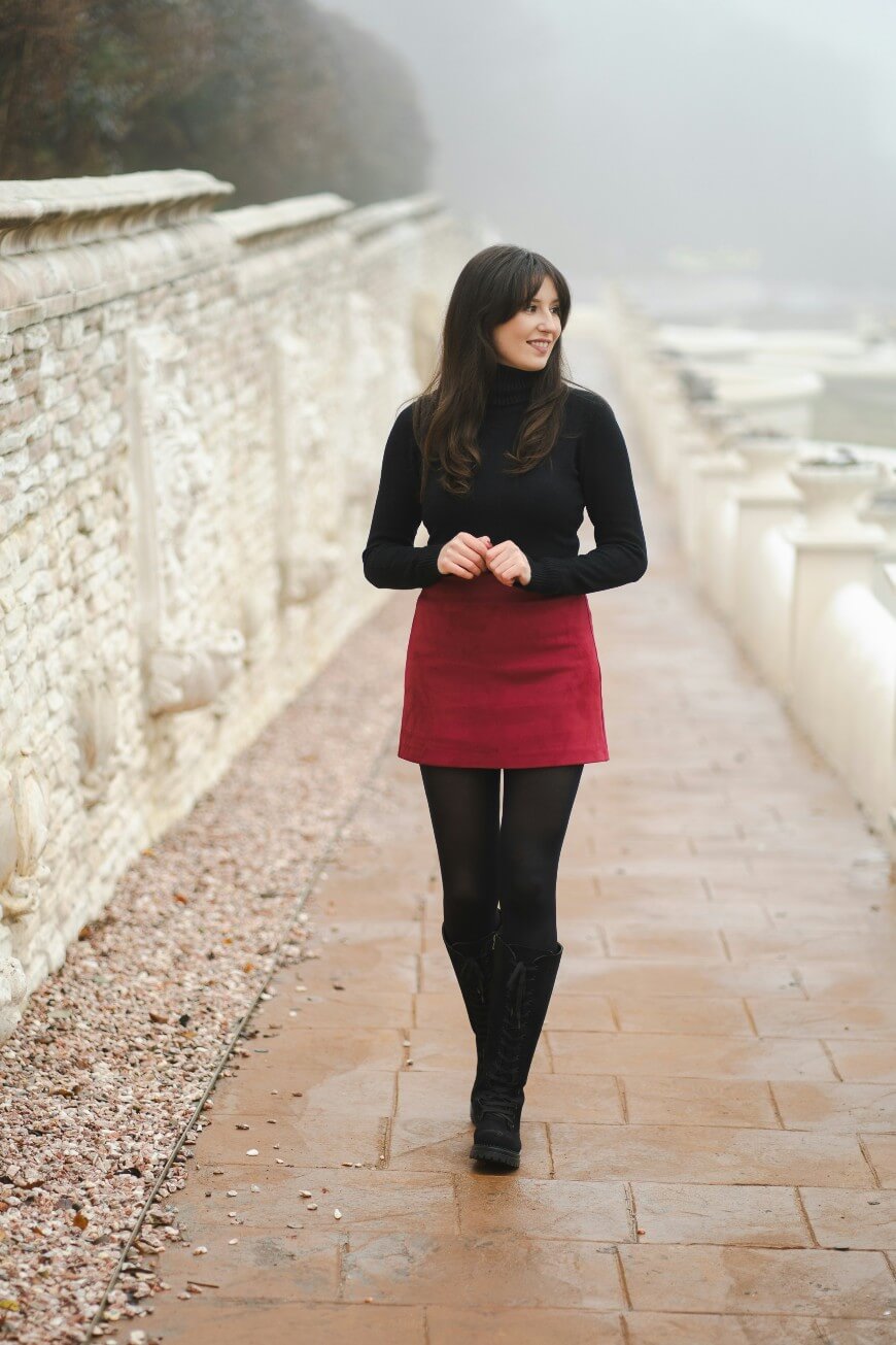 red and black outfit