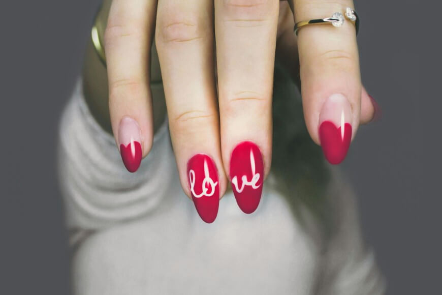 love nails for Valentine's Day