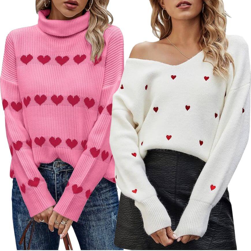 heart sweaters for Valentines