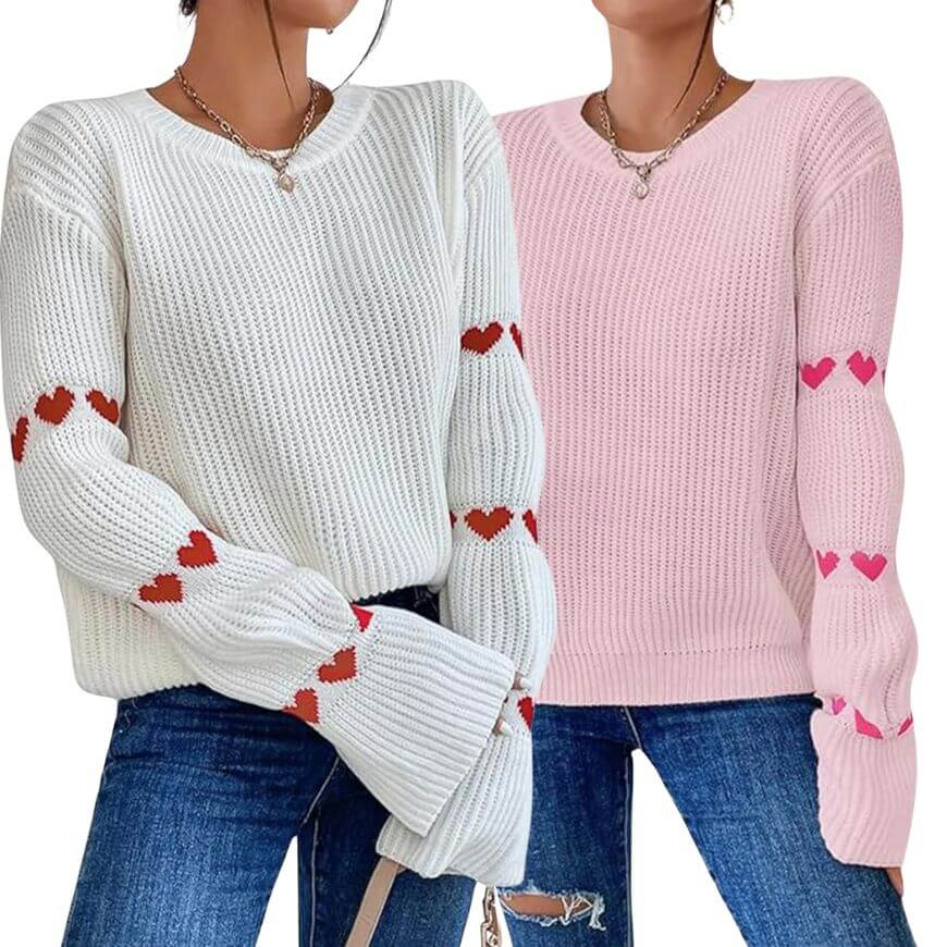 long sleeve sweaters pink