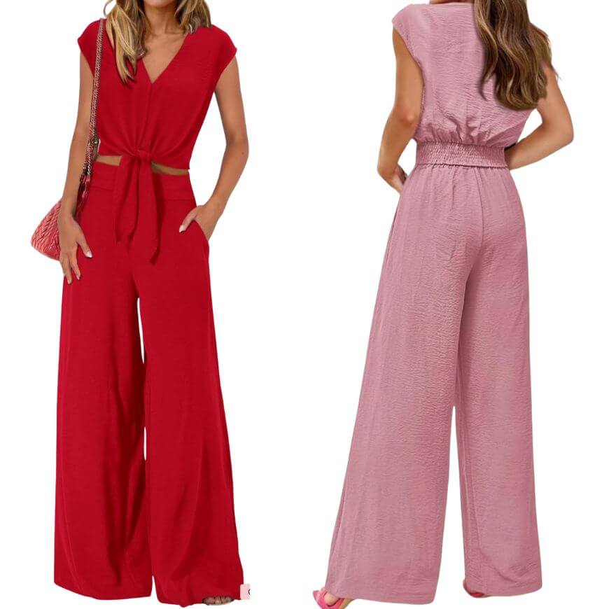 wide leg two piece set