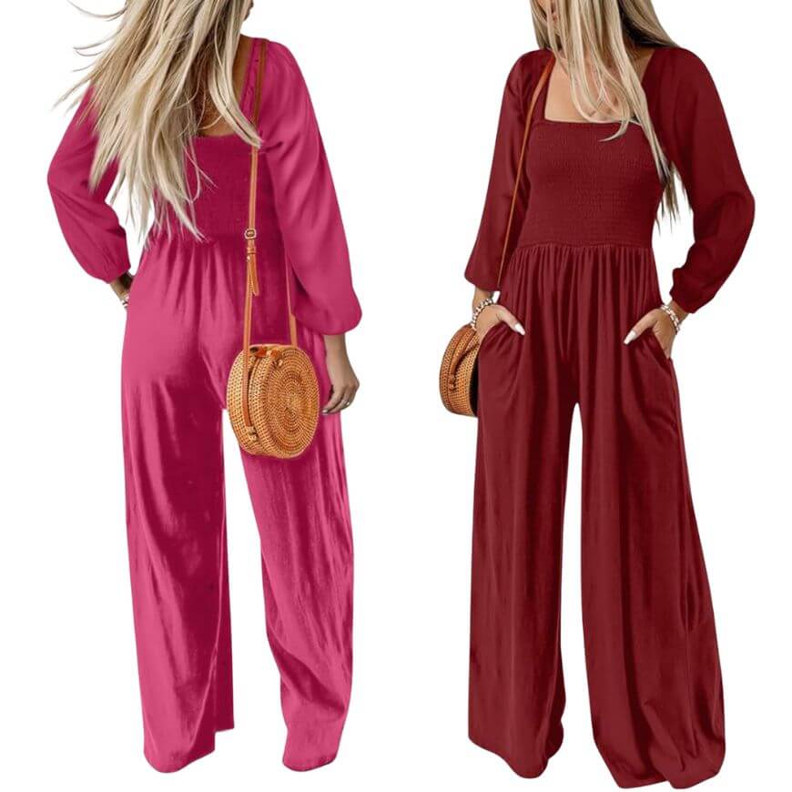 wide leg romper suit