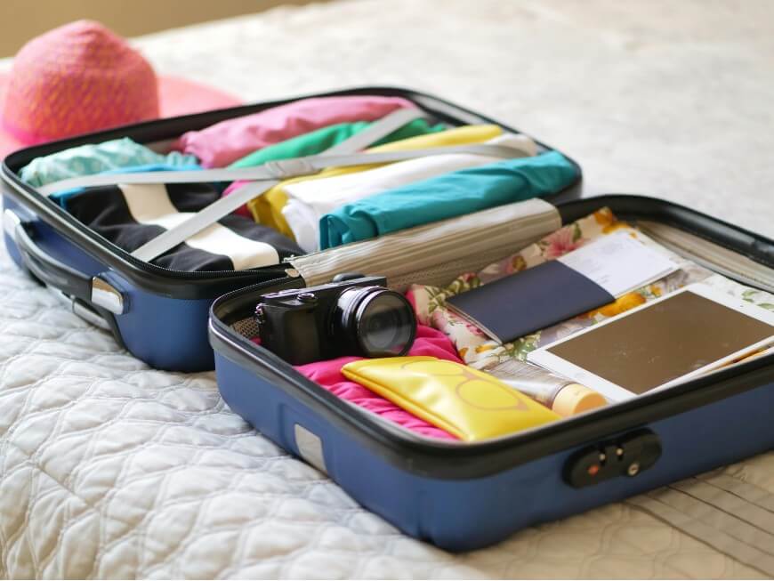 suitcase with packing stuff in it