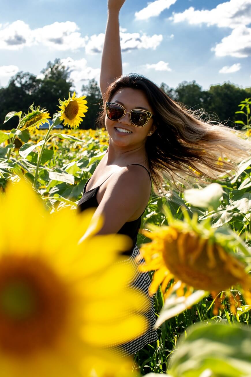 girl happy in the summer