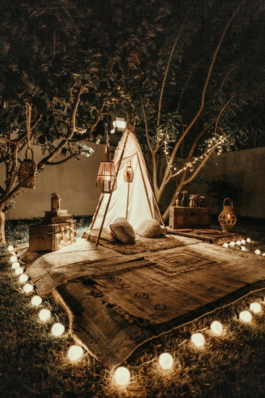 backyard glamping party