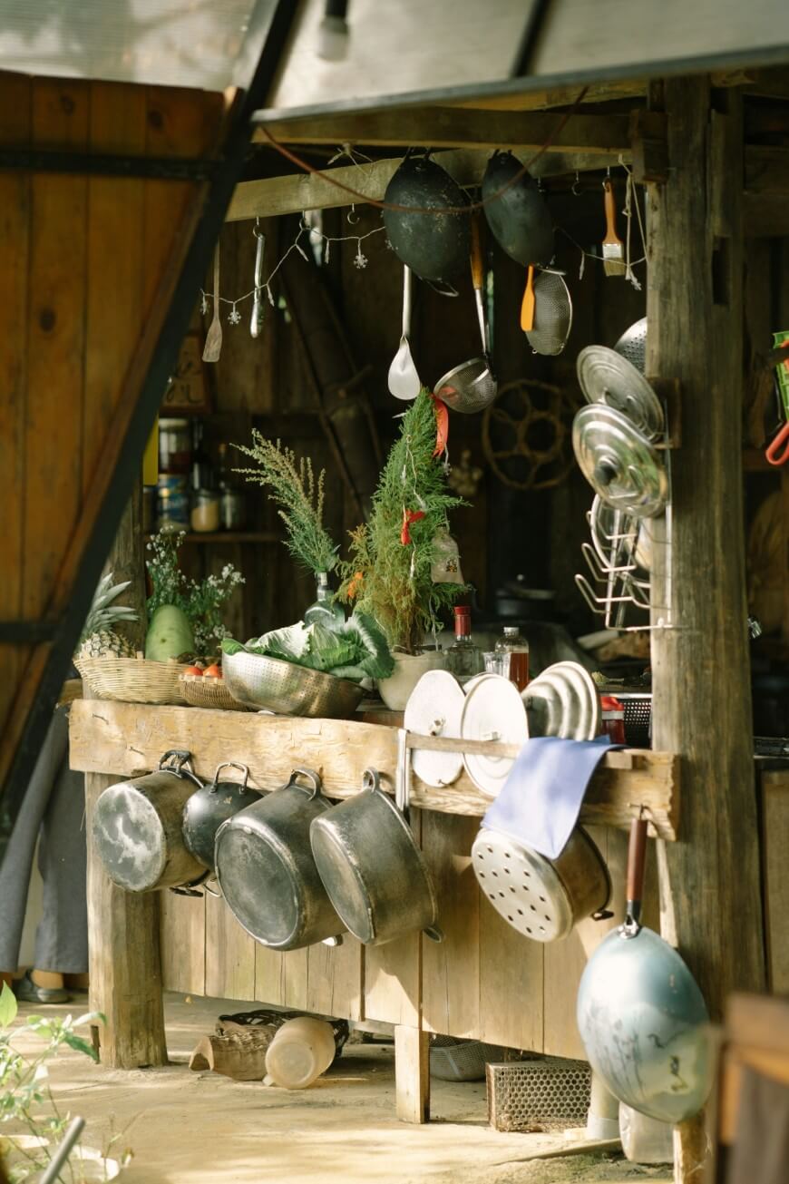cooking area in backyard