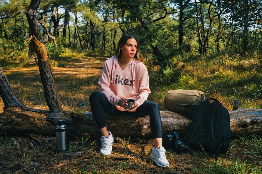 leggings and sweatshirt outfit for camping