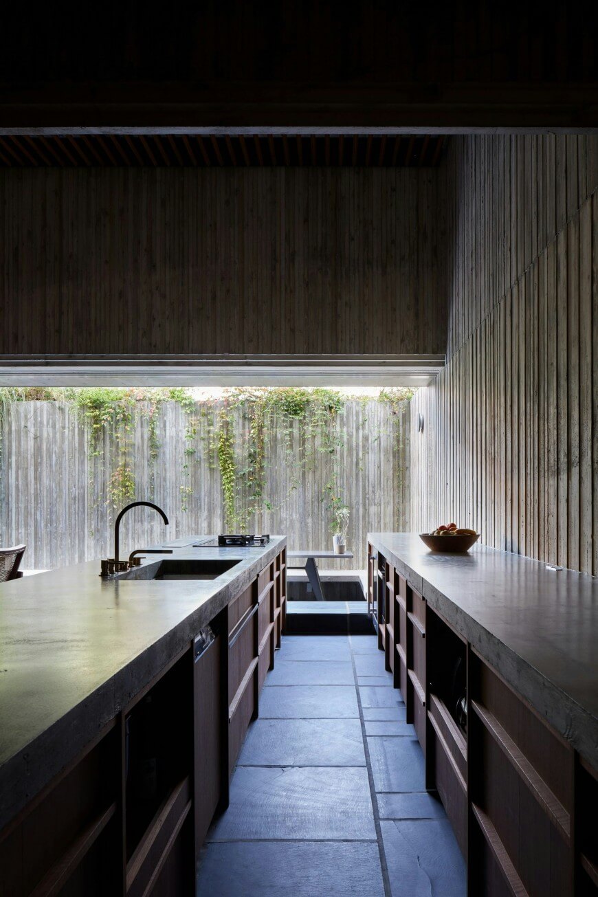 sleek kitchen outside