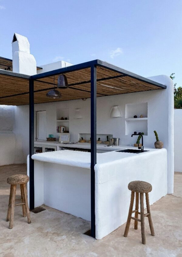 white outside kitchen