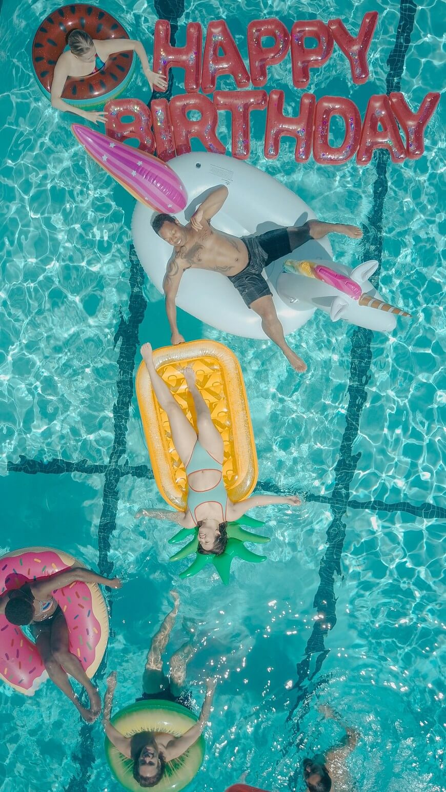 happy birthday pool party decor