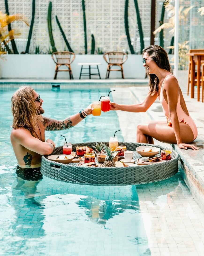 cocktails and brunch by the pool