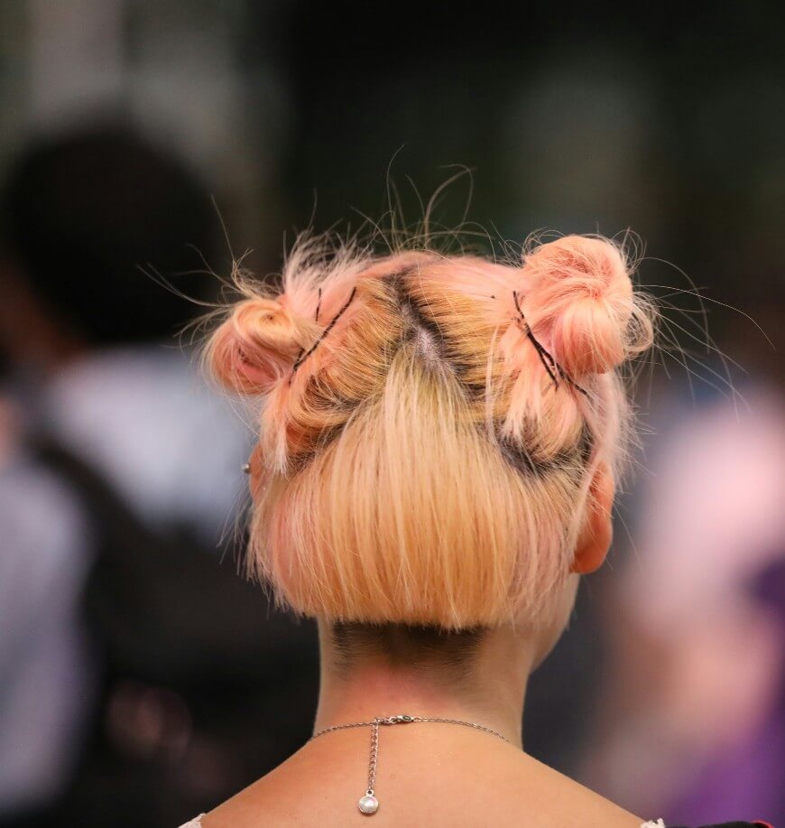 short hair buns