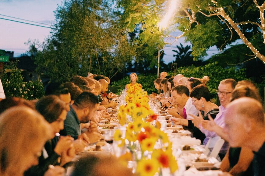 dinner party at night