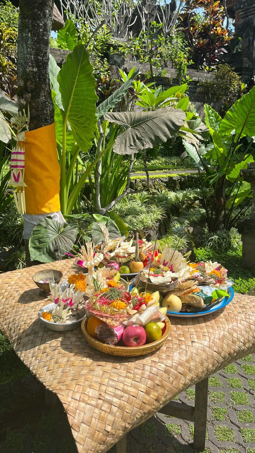 tropical food on outdoor table