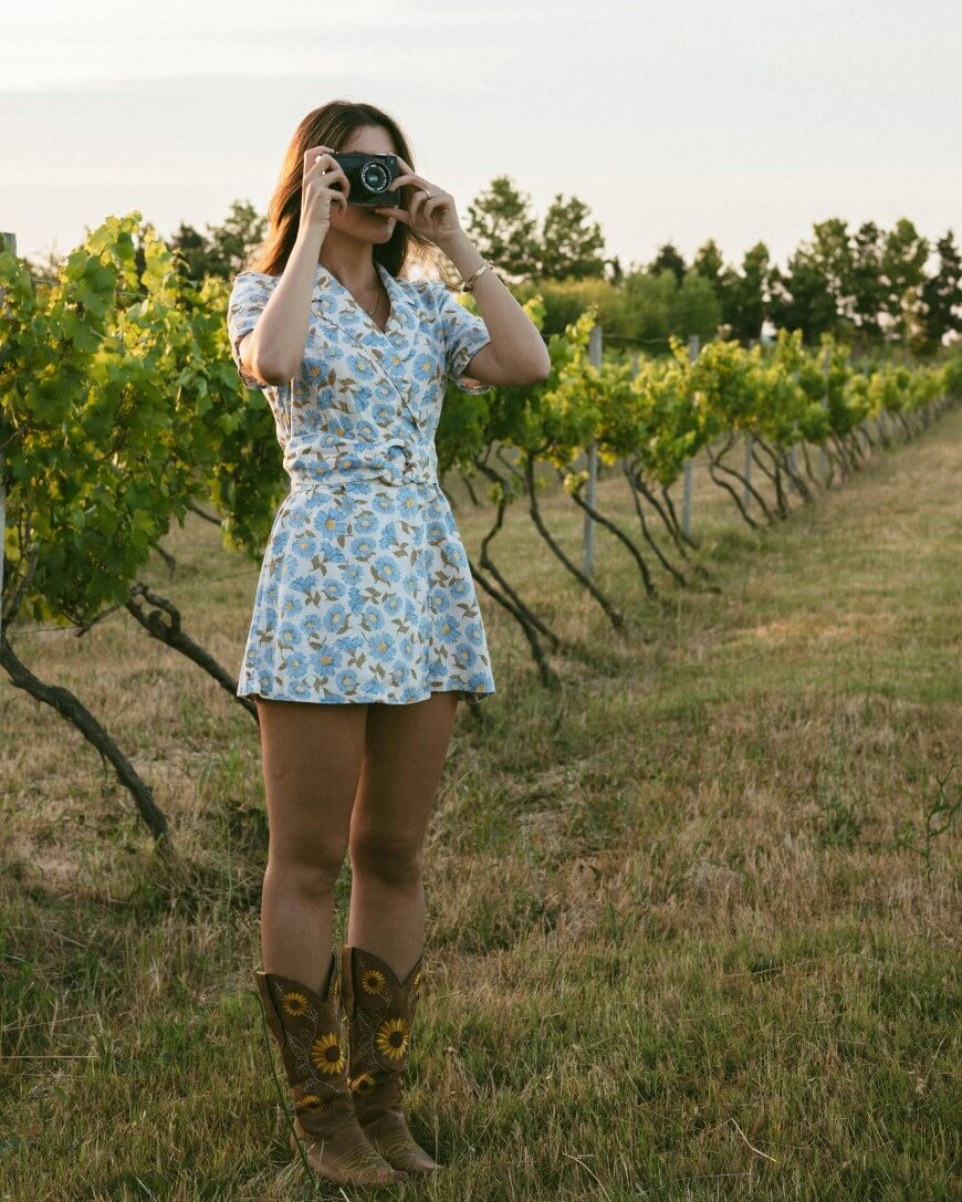 cute dress and cowboy boots