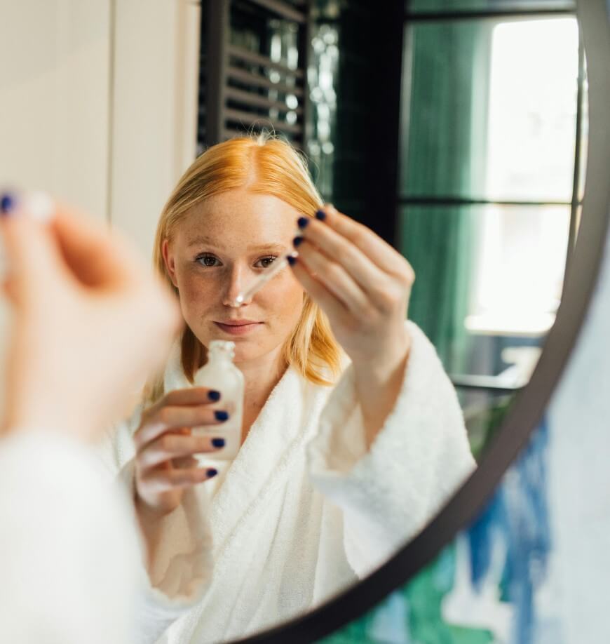 applying serum