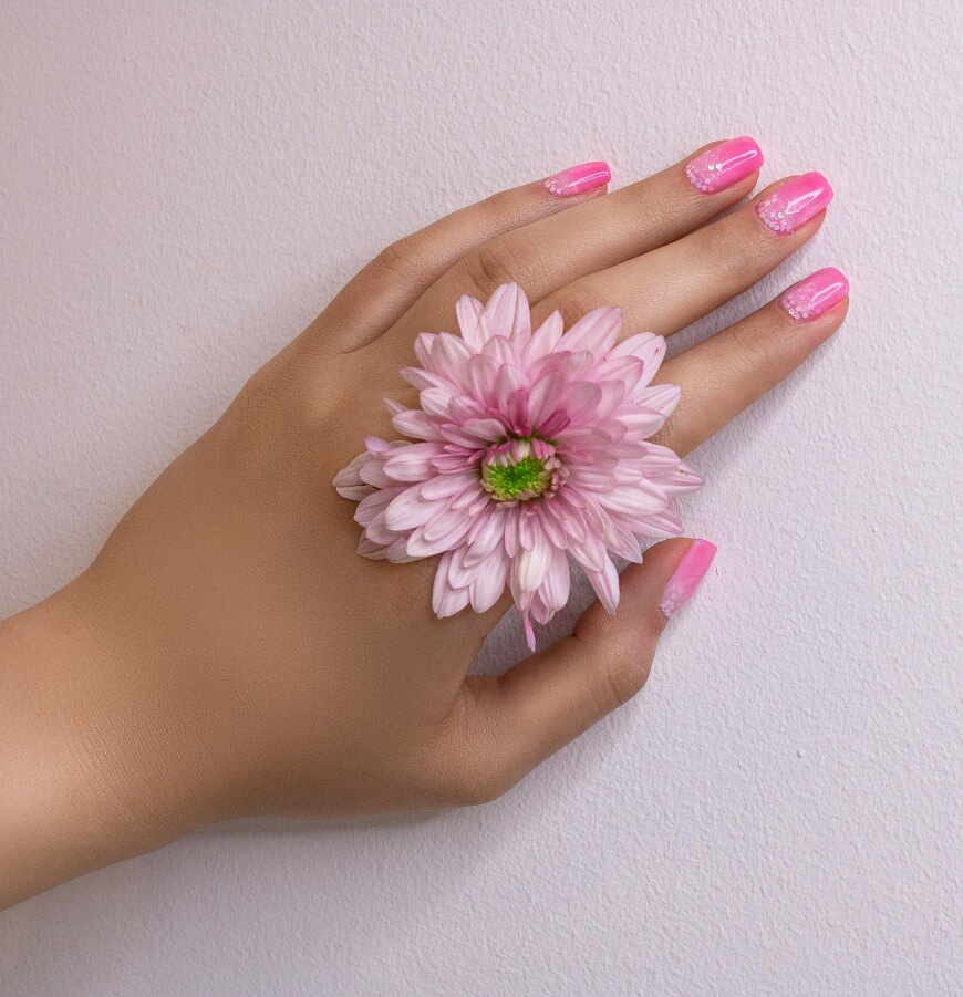pink tropical nails