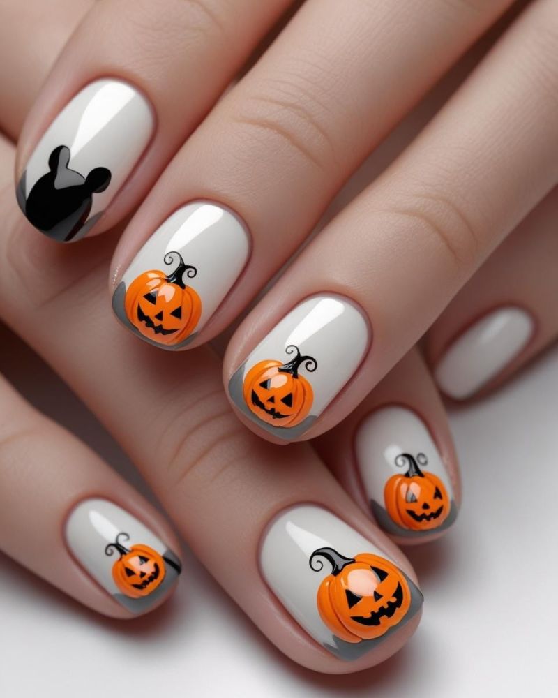 20+ Disney Pumpkin Nails That Scream Fall Vibes