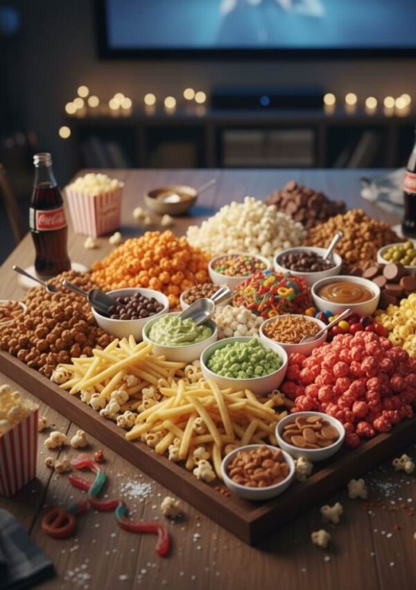 A large rectangular tray of food.