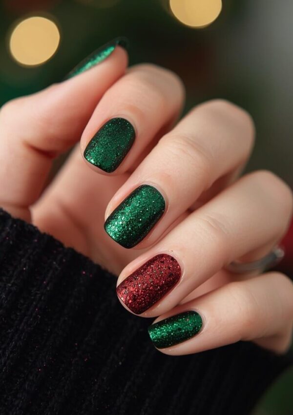 30 Glitter Christmas Nails That’ll Make Your Holidays Shine